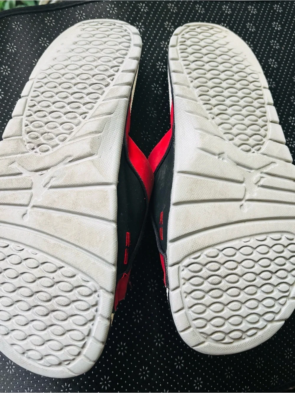 Jordan Red and White Massage Footbed Slide Sandals